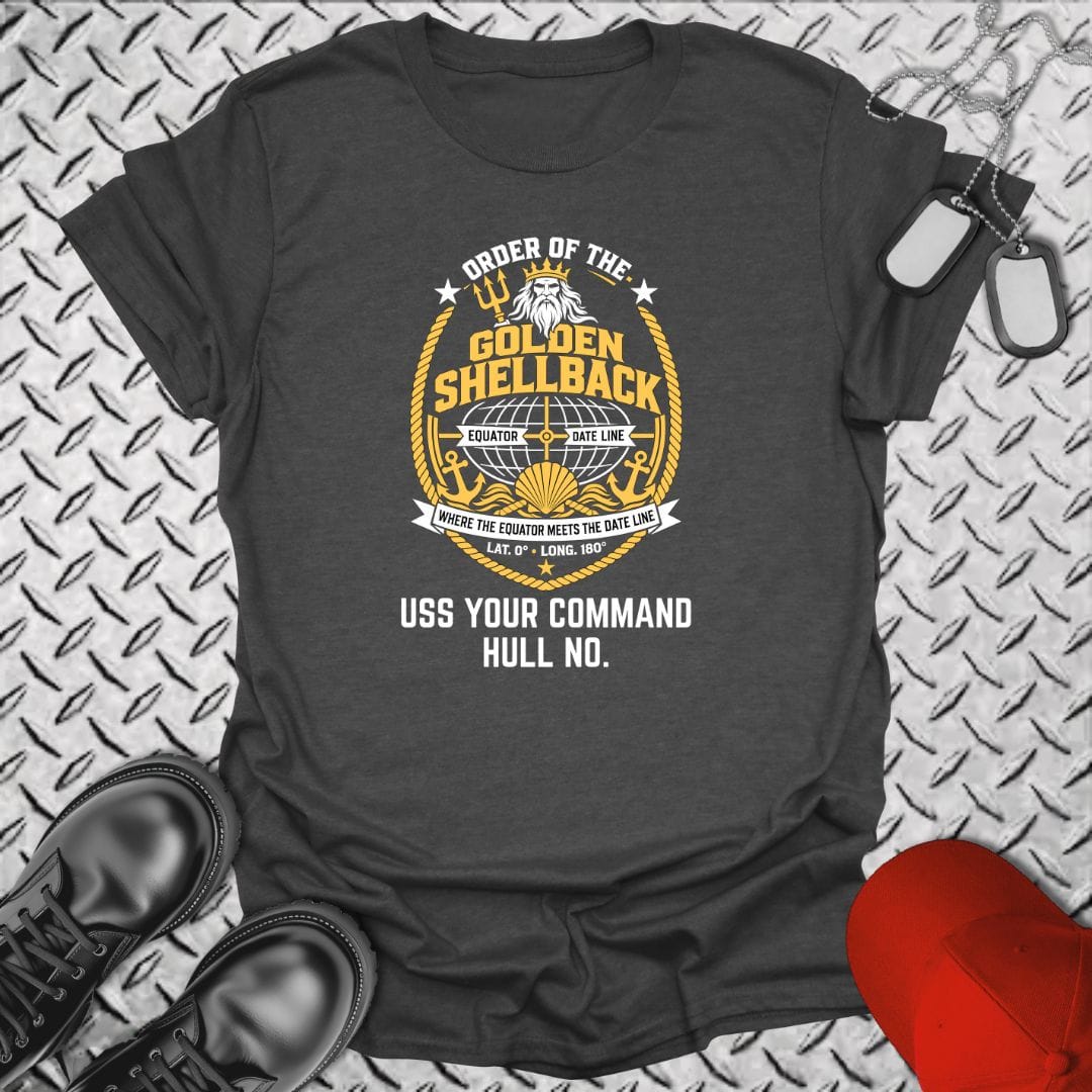 NavyHumor Everyday Tee Dark Heather / S Golden Shellback — Add Your Command