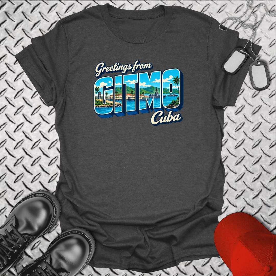 NavyHumor Everyday Tee Dark Heather / S Greetings From GITMO