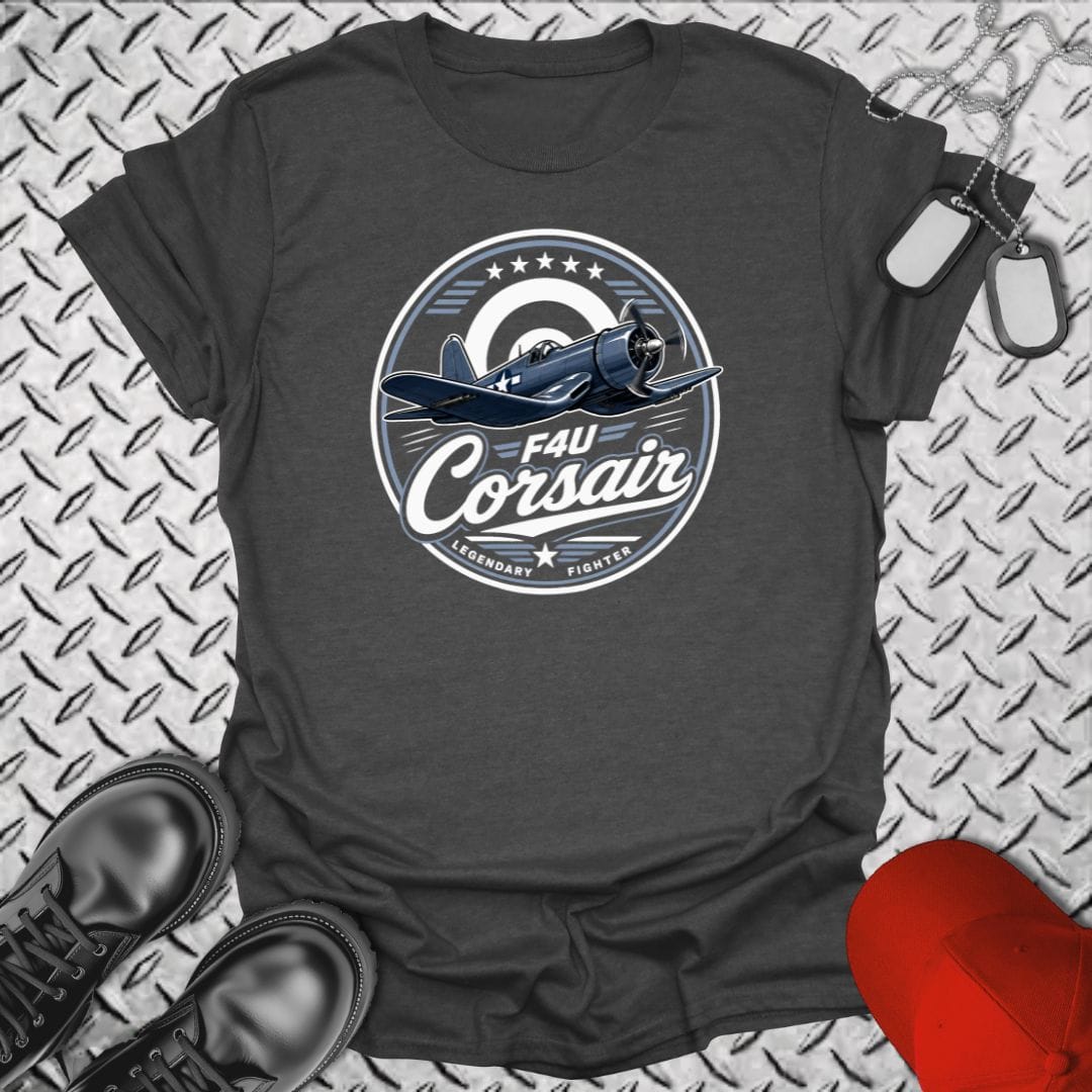 NavyHumor Everyday Tee Dark Heather / S Legendary Fighter - F4U Corsair