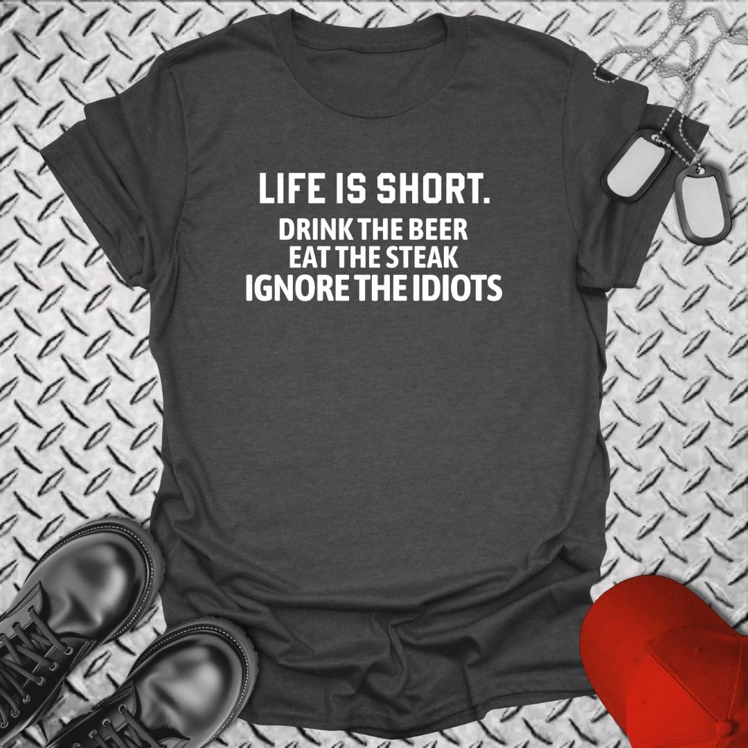 NavyHumor Everyday Tee Dark Heather / S Life Is Short