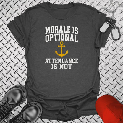 NavyHumor Everyday Tee Dark Heather / S Morale Is Optional