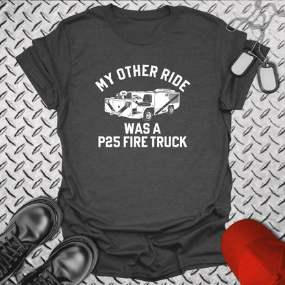 NavyHumor Everyday Tee Dark Heather / S My Other Ride Was A P25 Fire Truck