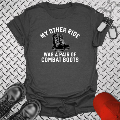 NavyHumor Everyday Tee Dark Heather / S My Other Ride Was A Pair Of Combat Boots