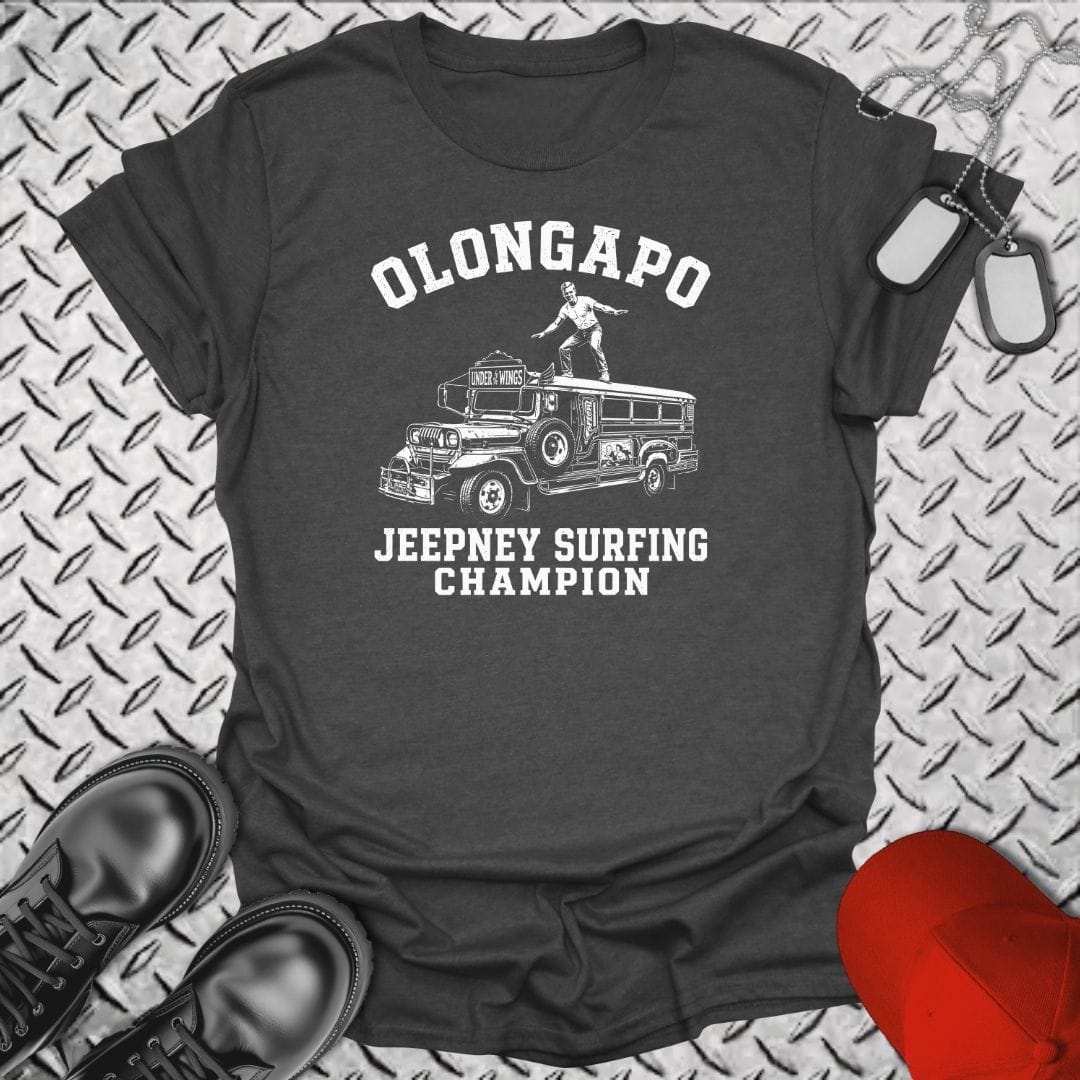 NavyHumor Everyday Tee Dark Heather / S Olongapo Jeepney Surfing Champion