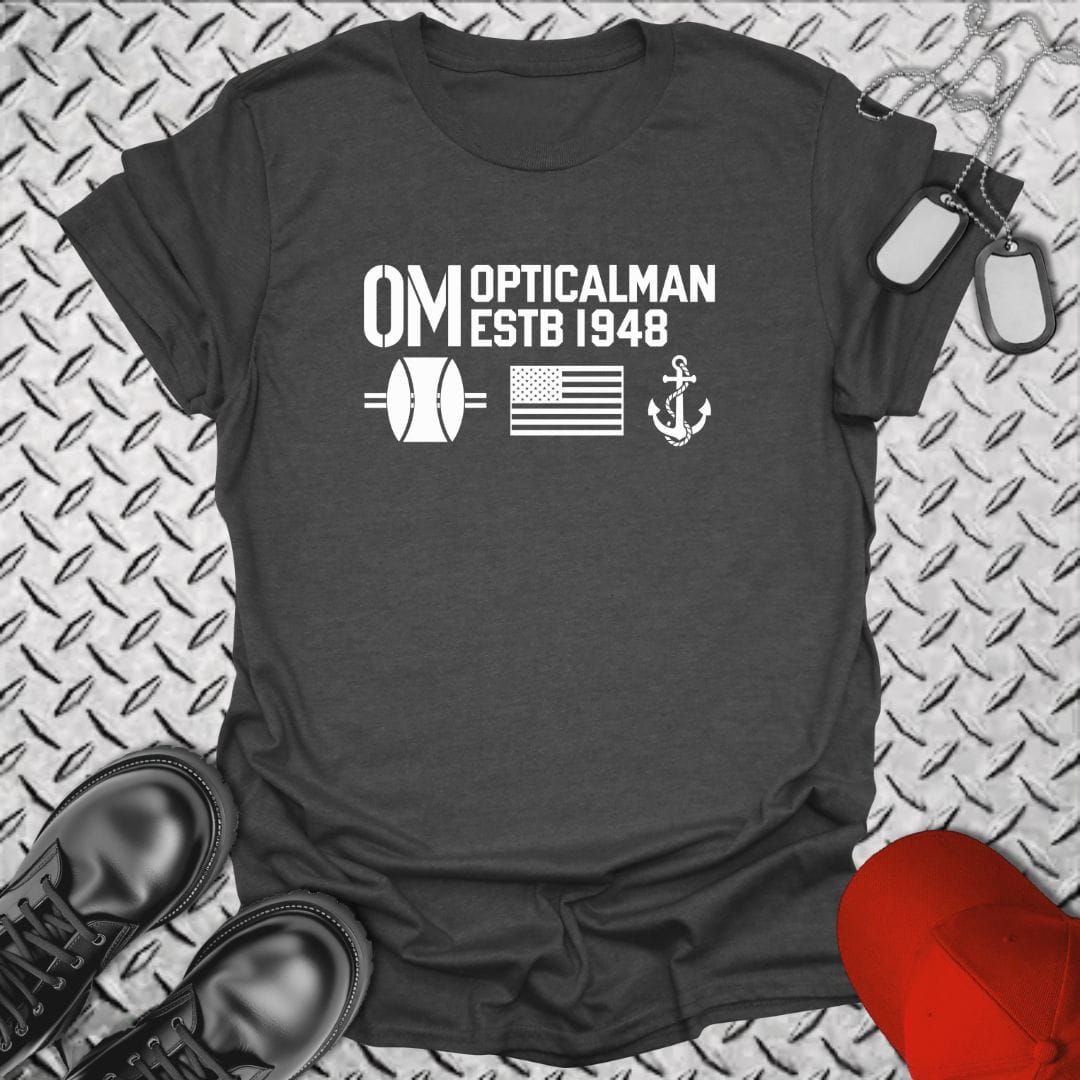 NavyHumor Everyday Tee Dark Heather / S OM - Flag & Anchor
