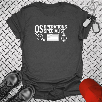 NavyHumor Everyday Tee Dark Heather / S OS - Flag & Anchor