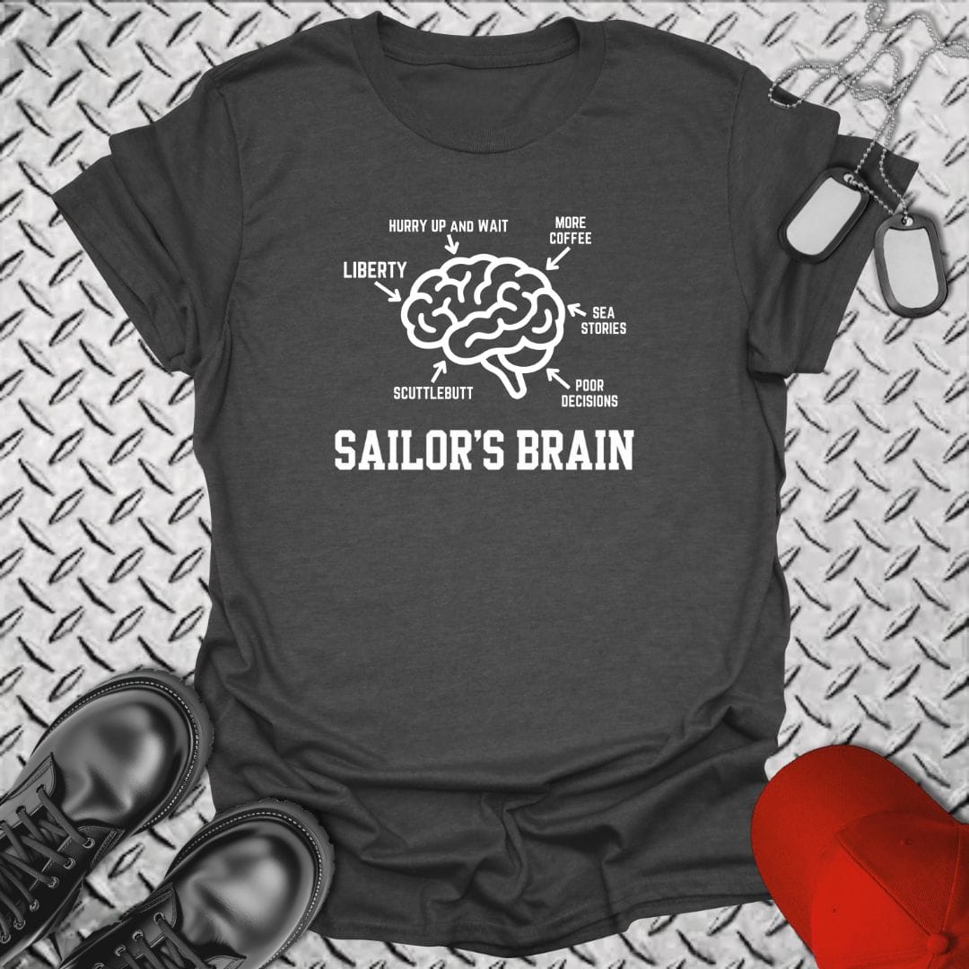 NavyHumor Everyday Tee Dark Heather / S Sailor's Brain