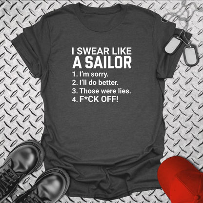 NavyHumor Everyday Tee Dark Heather / S Swear Like A Sailor