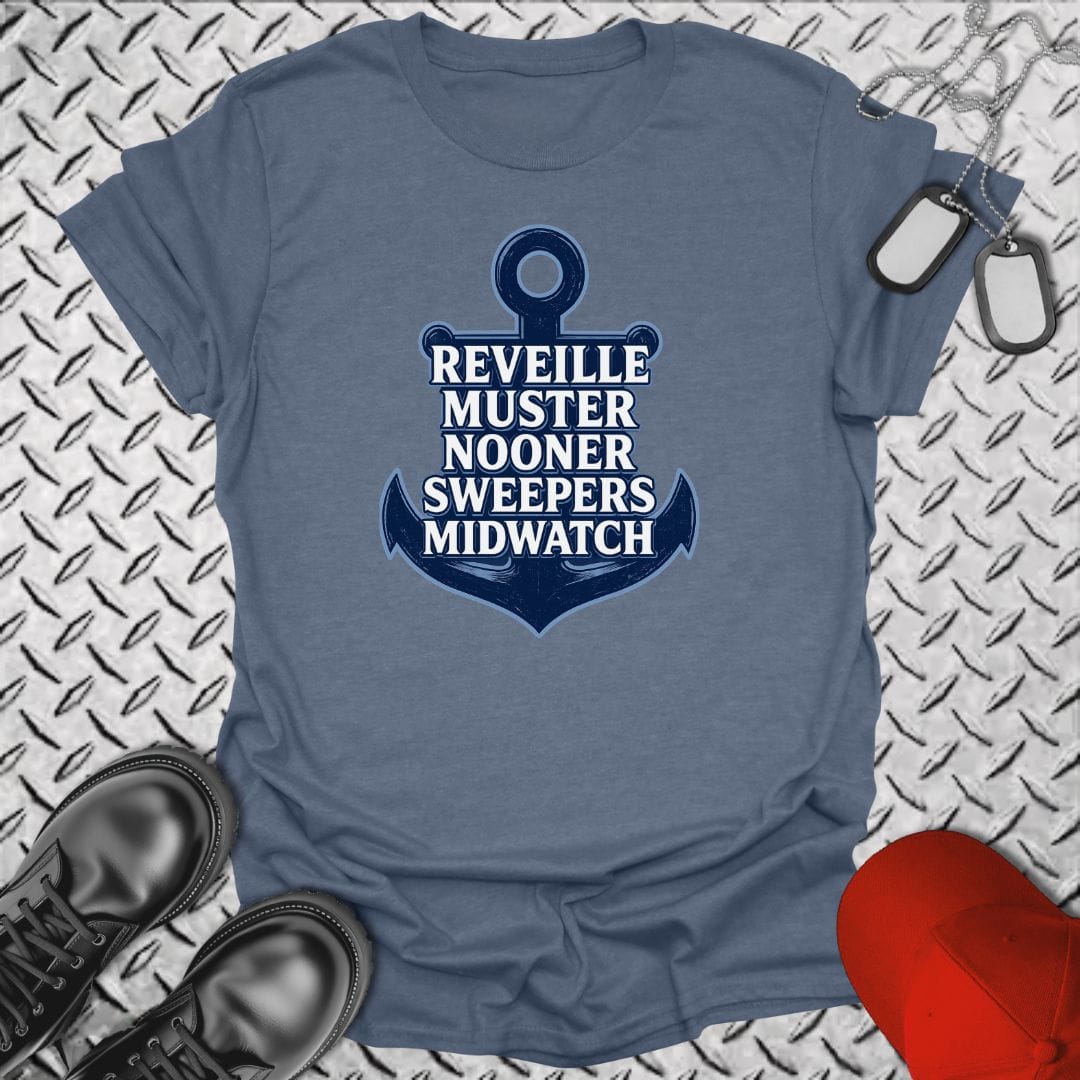 NavyHumor Everyday Tee Heather Indigo / S A Sailor's Day
