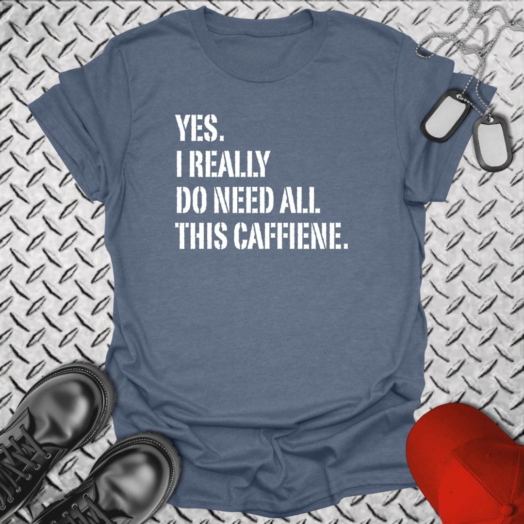 NavyHumor Everyday Tee Heather Indigo / S All This Caffeine