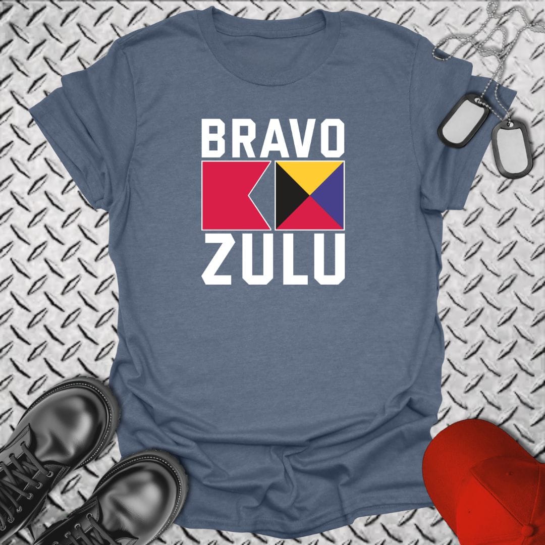 NavyHumor Everyday Tee Heather Indigo / S Bravo Zulu