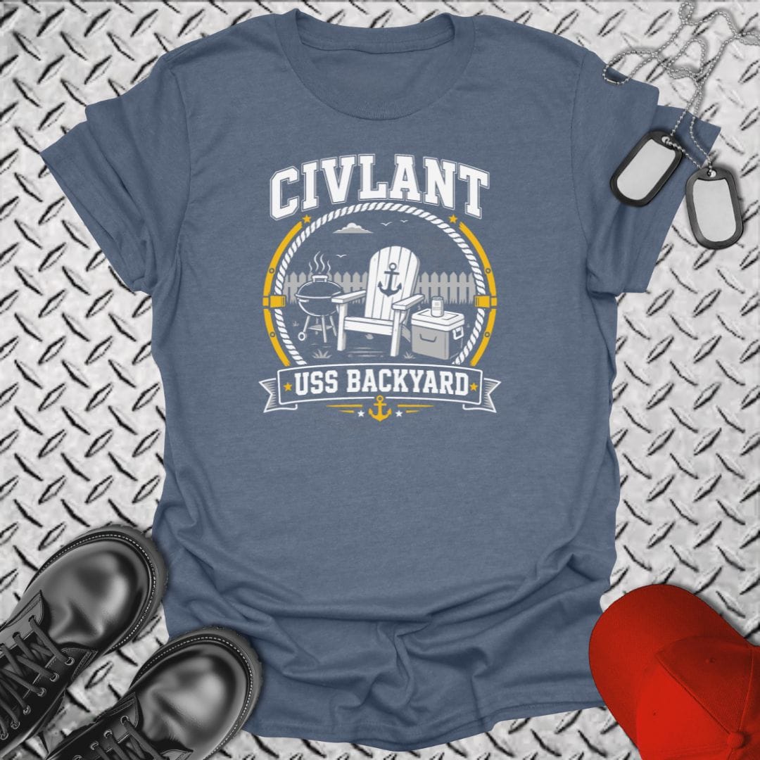 NavyHumor Everyday Tee Heather Indigo / S CIVLANT - USS Backyard