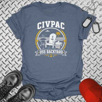NavyHumor Everyday Tee Heather Indigo / S CIVPAC - USS Backyard