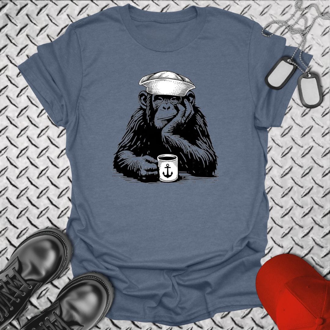 NavyHumor Everyday Tee Heather Indigo / S Coffee Monkey
