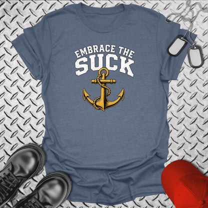 NavyHumor Everyday Tee Heather Indigo / S Embrace the Suck (Anchor)
