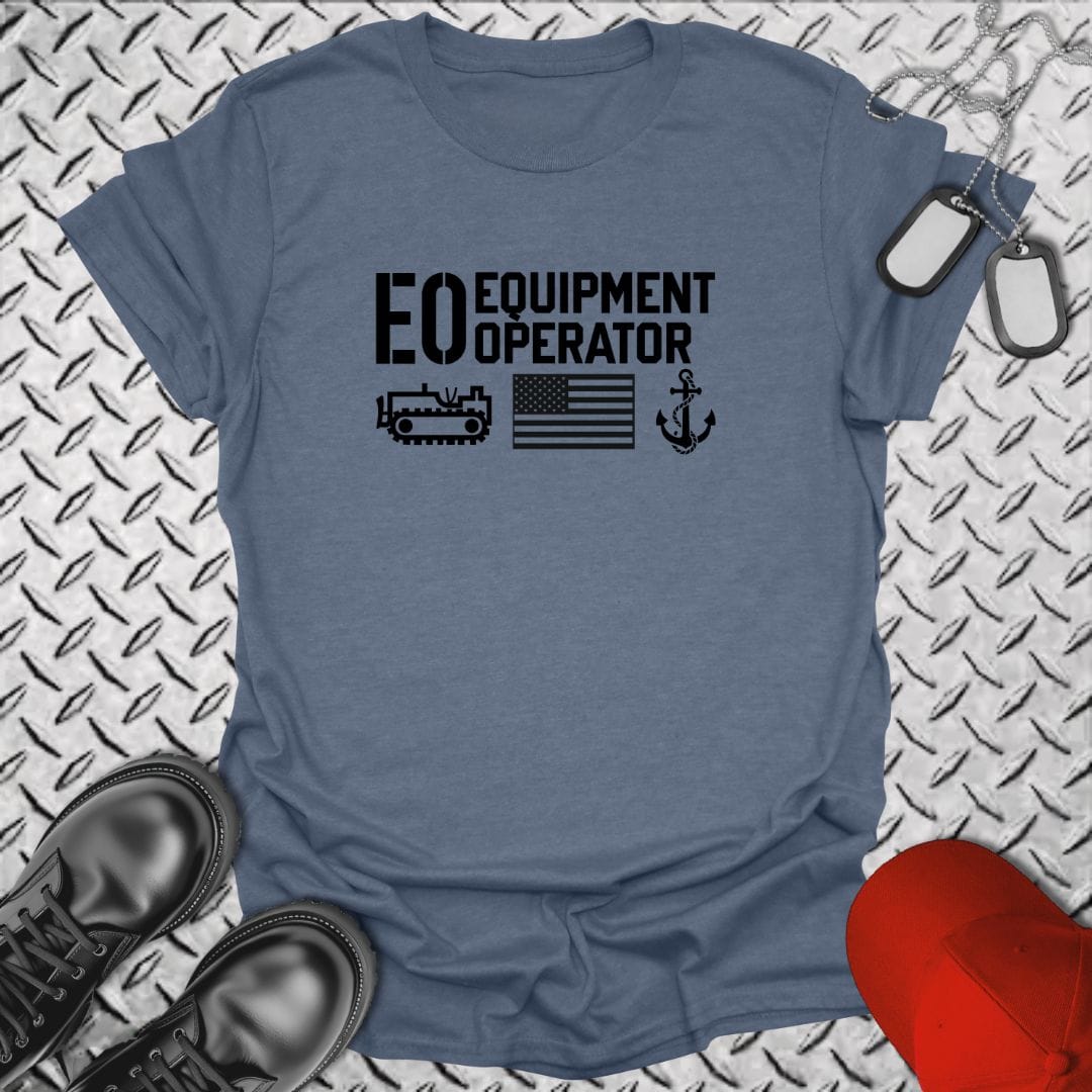 NavyHumor Everyday Tee Heather Indigo / S EO - Flag & Anchor
