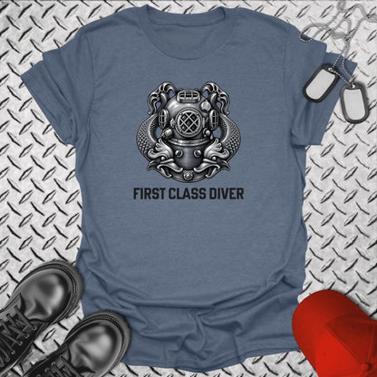NavyHumor Everyday Tee Heather Indigo / S First Class Diver