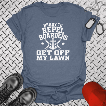 NavyHumor Everyday Tee Heather Indigo / S Get Off My Lawn