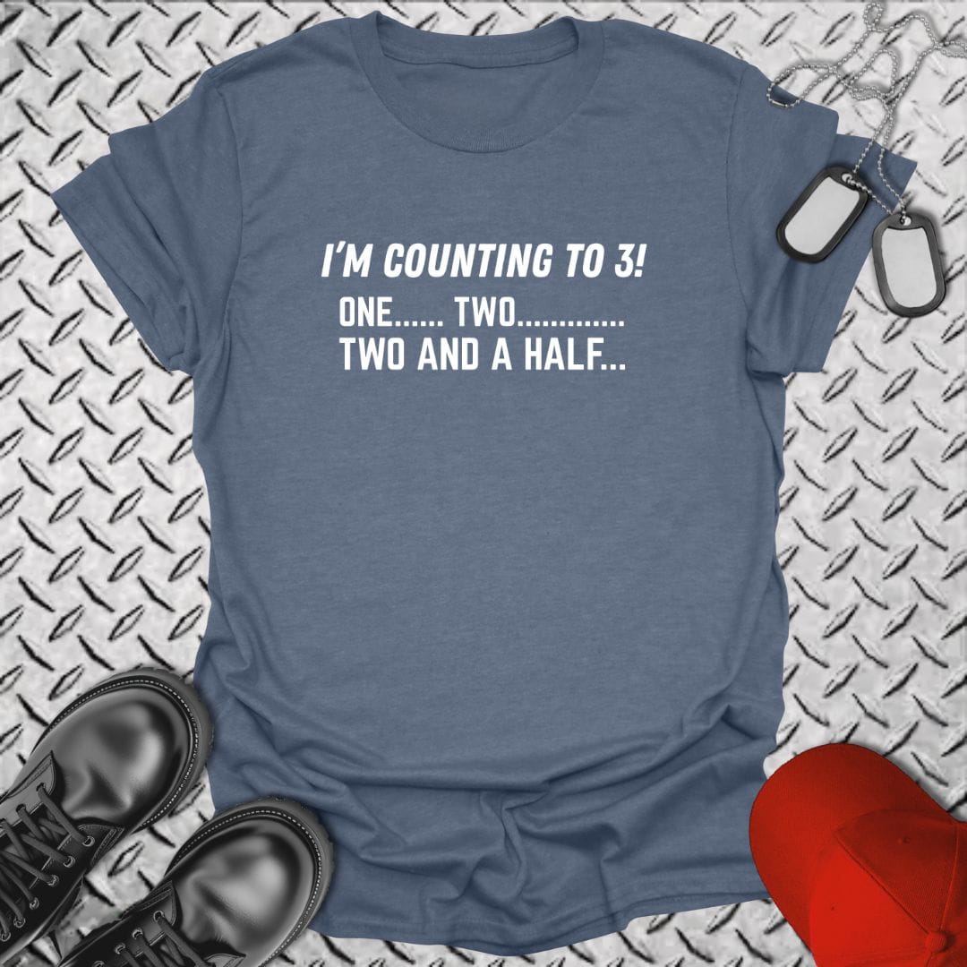 NavyHumor Everyday Tee Heather Indigo / S I'm Counting To Three!