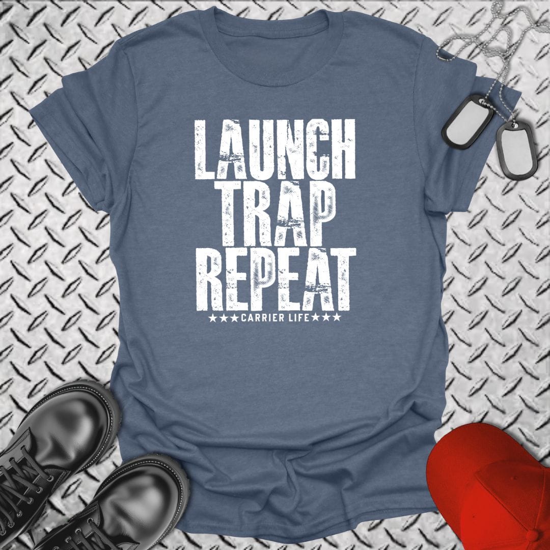 NavyHumor Everyday Tee Heather Indigo / S Launch Trap Repeat