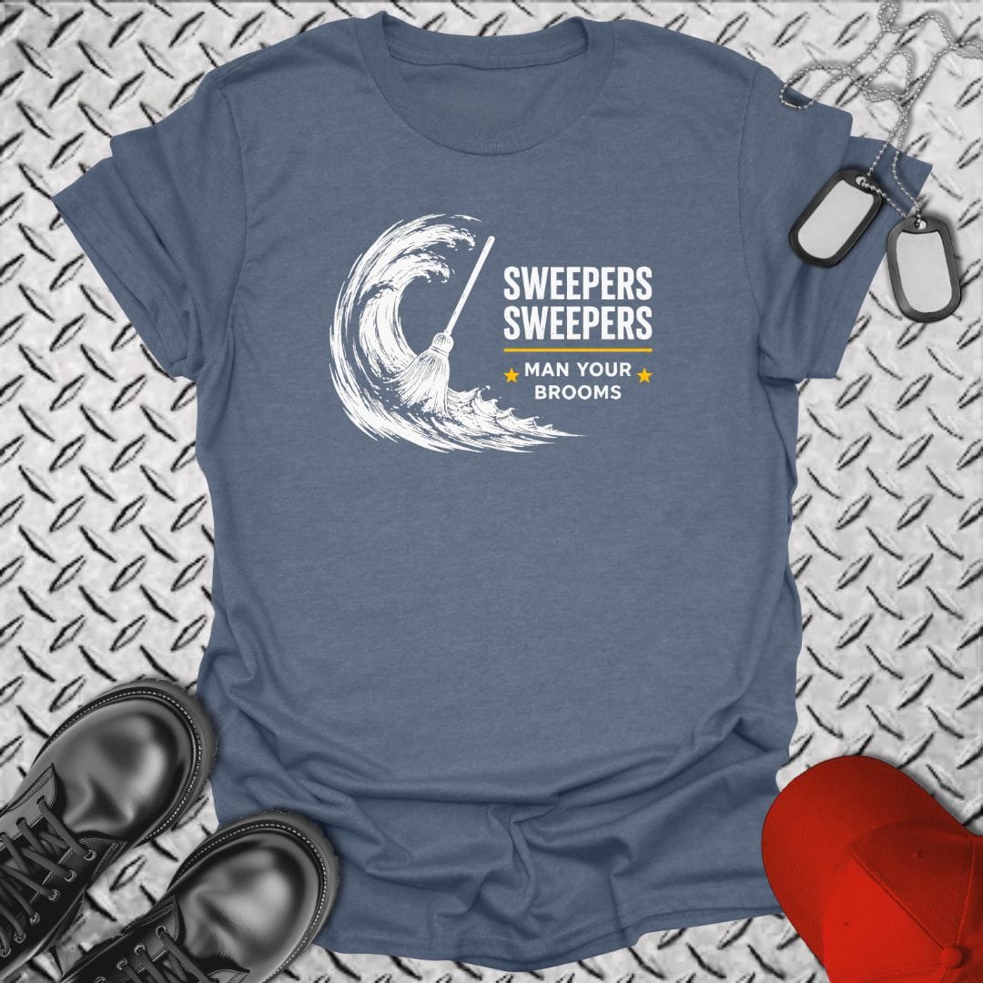 NavyHumor Everyday Tee Heather Indigo / S Man Your Brooms