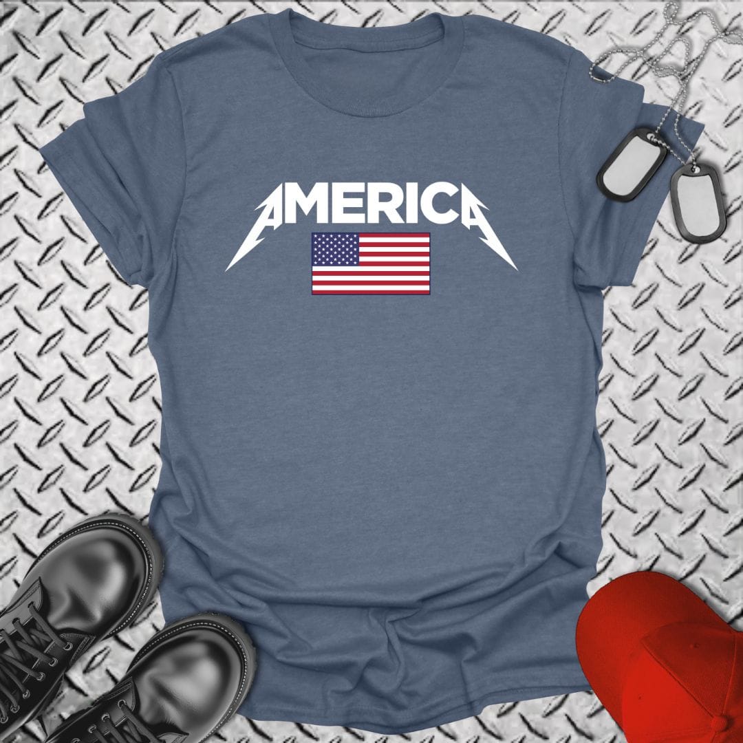 NavyHumor Everyday Tee Heather Indigo / S Metal Merica
