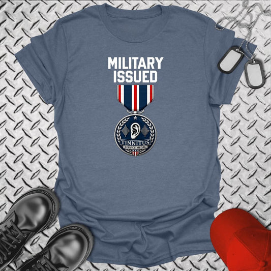 NavyHumor Everyday Tee Heather Indigo / S Military Issued - Tinnitus Medal