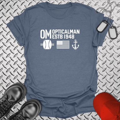 NavyHumor Everyday Tee Heather Indigo / S OM - Flag & Anchor