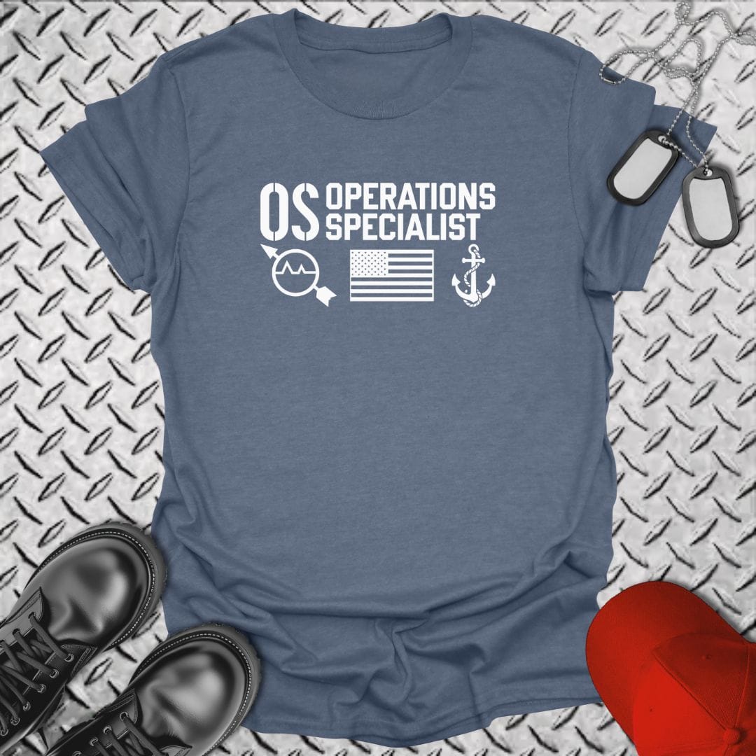 NavyHumor Everyday Tee Heather Indigo / S OS - Flag & Anchor