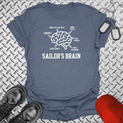 NavyHumor Everyday Tee Heather Indigo / S Sailor's Brain