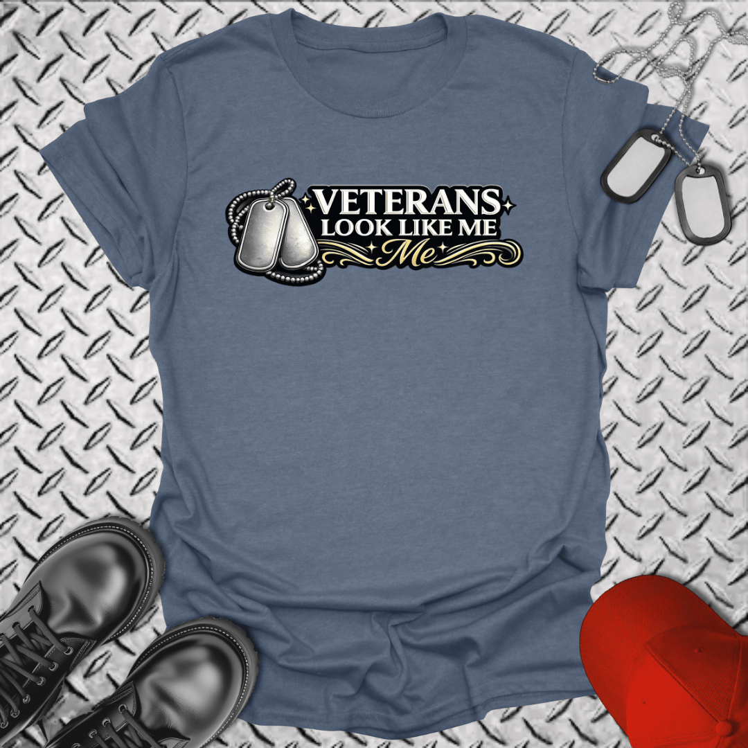 NavyHumor Everyday Tee Heather Indigo / S Veterans Look Like Me