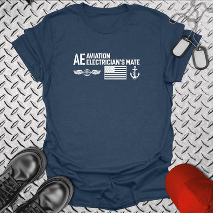 NavyHumor Everyday Tee Heather Navy / S AE - Flag & Anchor