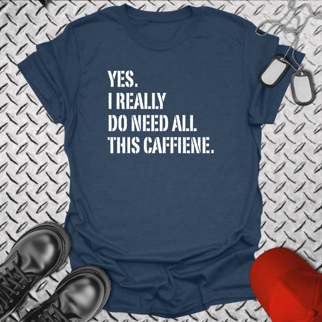 NavyHumor Everyday Tee Heather Navy / S All This Caffeine