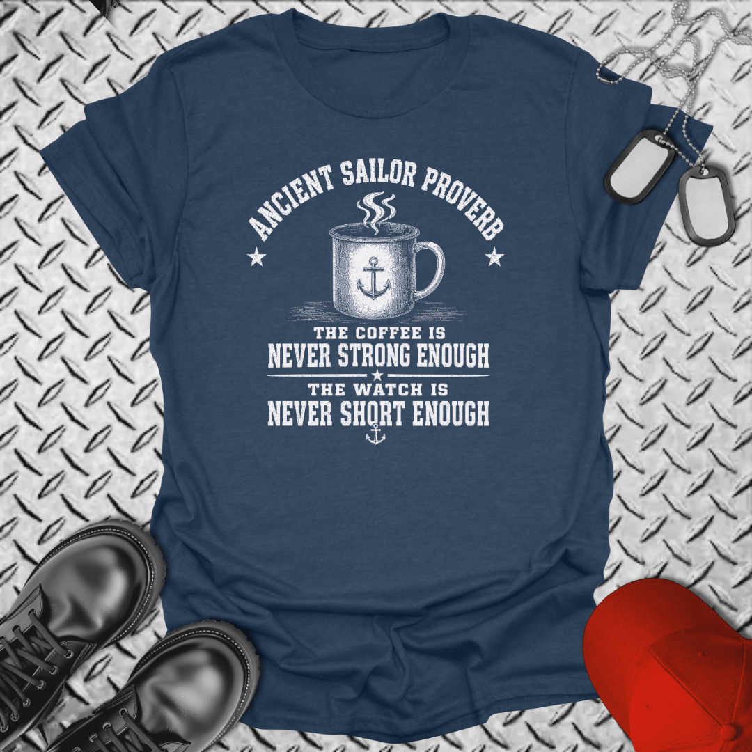 NavyHumor Everyday Tee Heather Navy / S Ancient Sailor Proverb