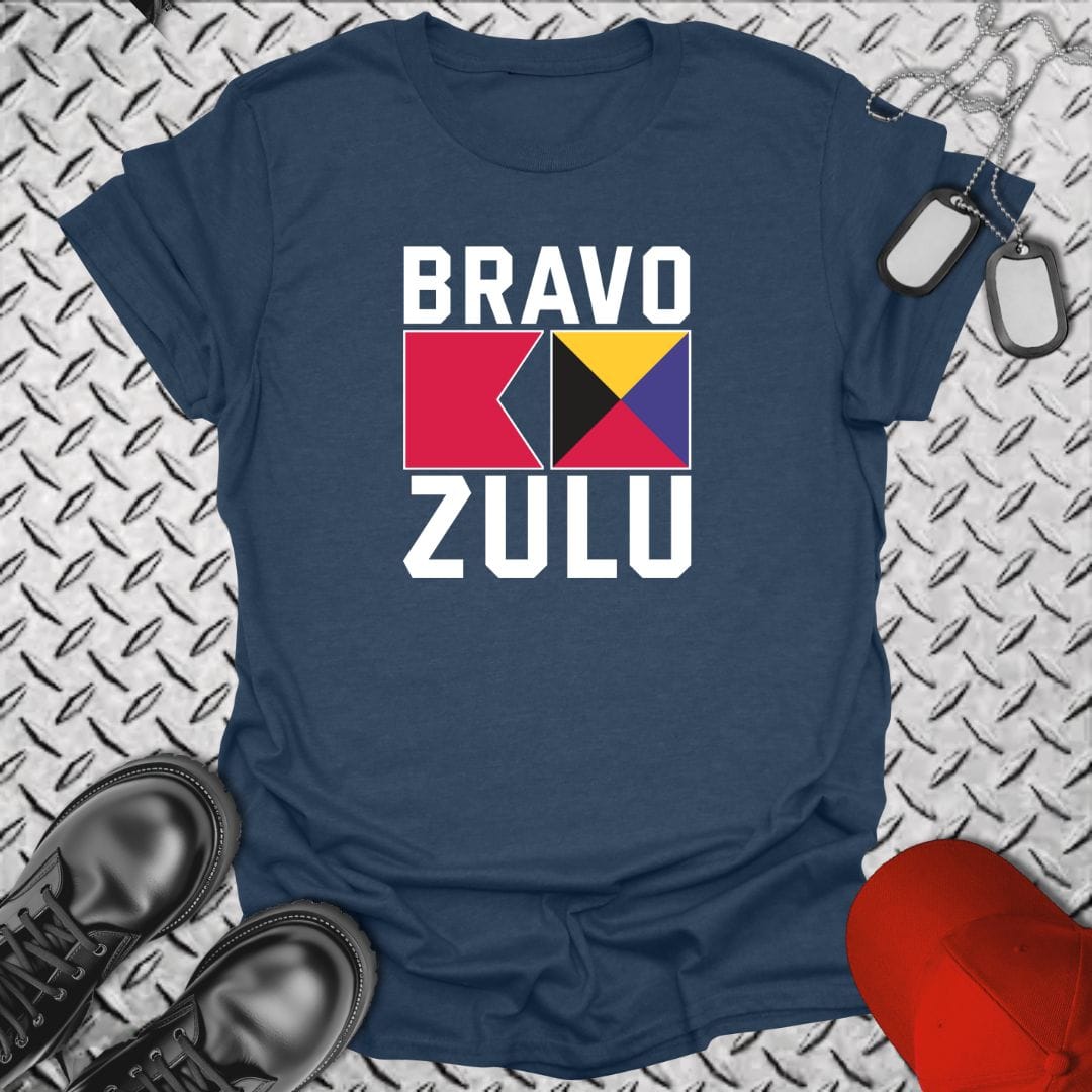 NavyHumor Everyday Tee Heather Navy / S Bravo Zulu