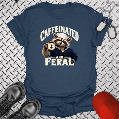 NavyHumor Everyday Tee Heather Navy / S Caffeinated and Feral