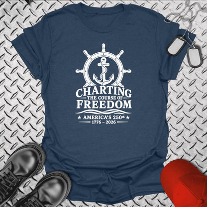 NavyHumor Everyday Tee Heather Navy / S Charting The Course Of Freedom 250th