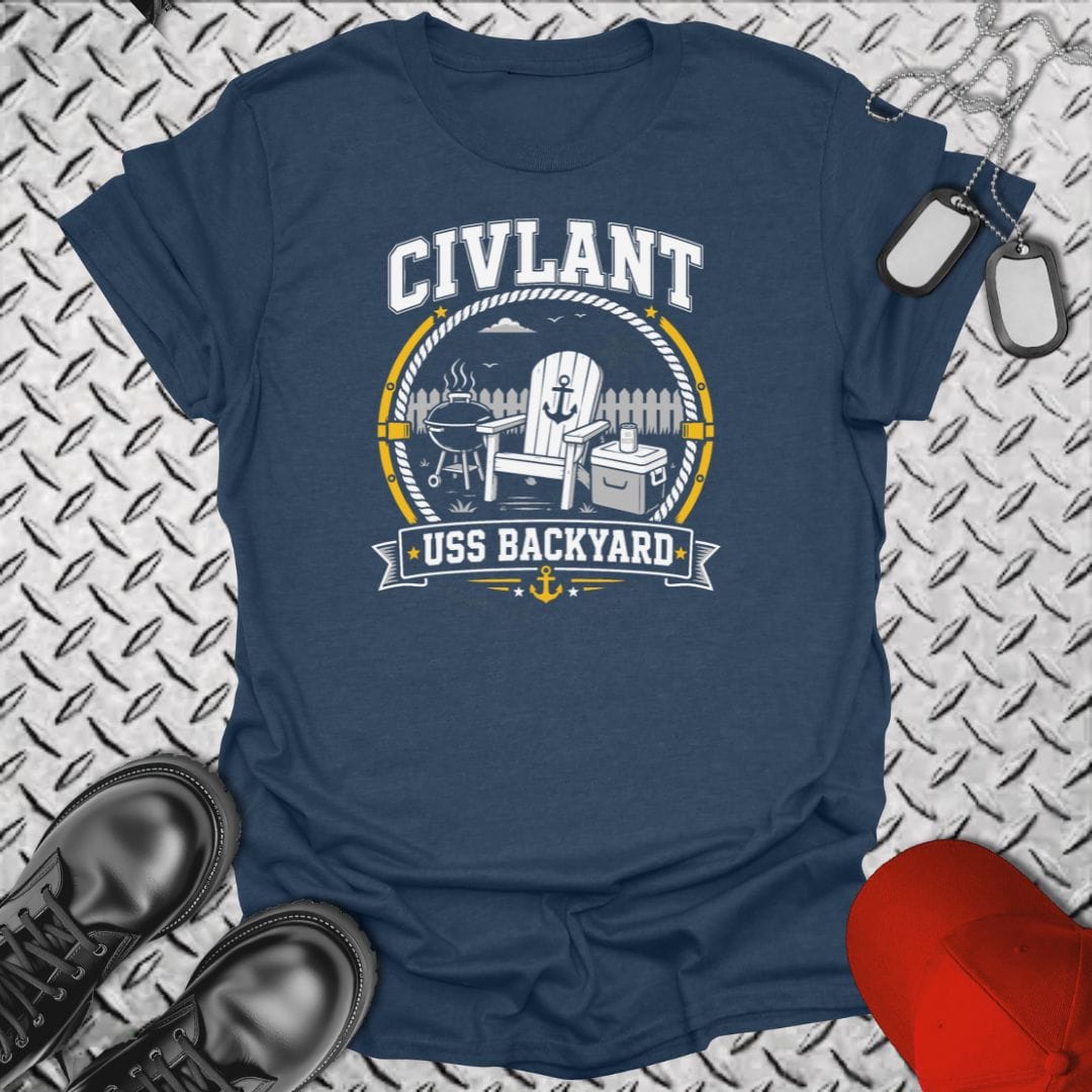 NavyHumor Everyday Tee Heather Navy / S CIVLANT - USS Backyard
