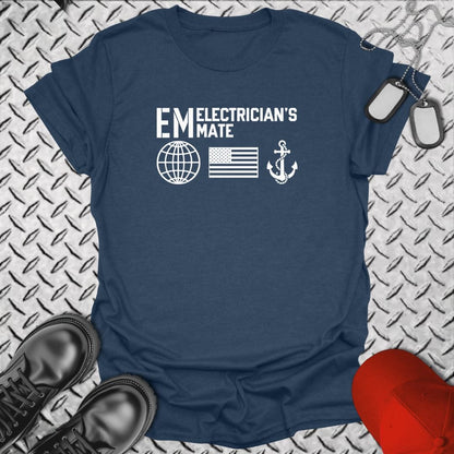 NavyHumor Everyday Tee Heather Navy / S EM - Flag & Anchor