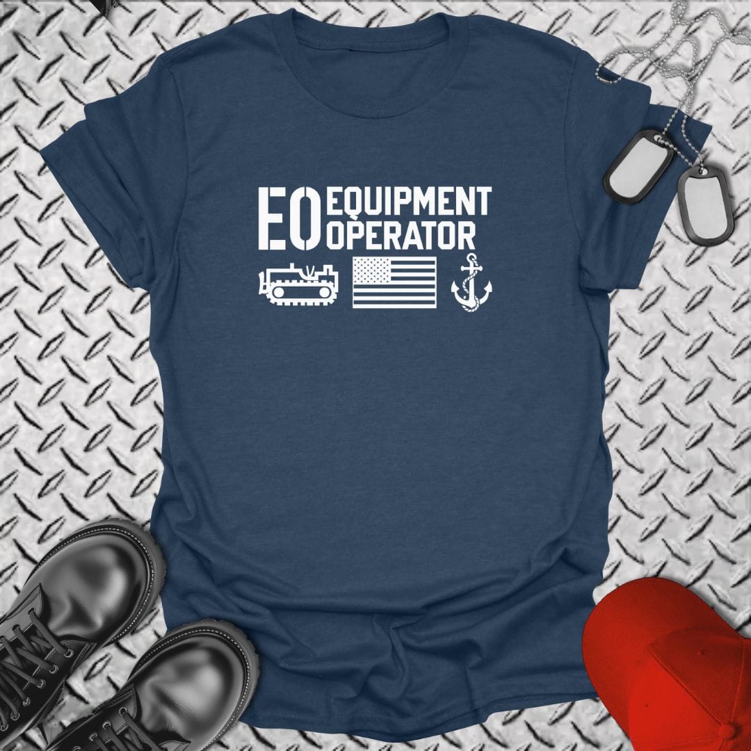 NavyHumor Everyday Tee Heather Navy / S EO - Flag & Anchor