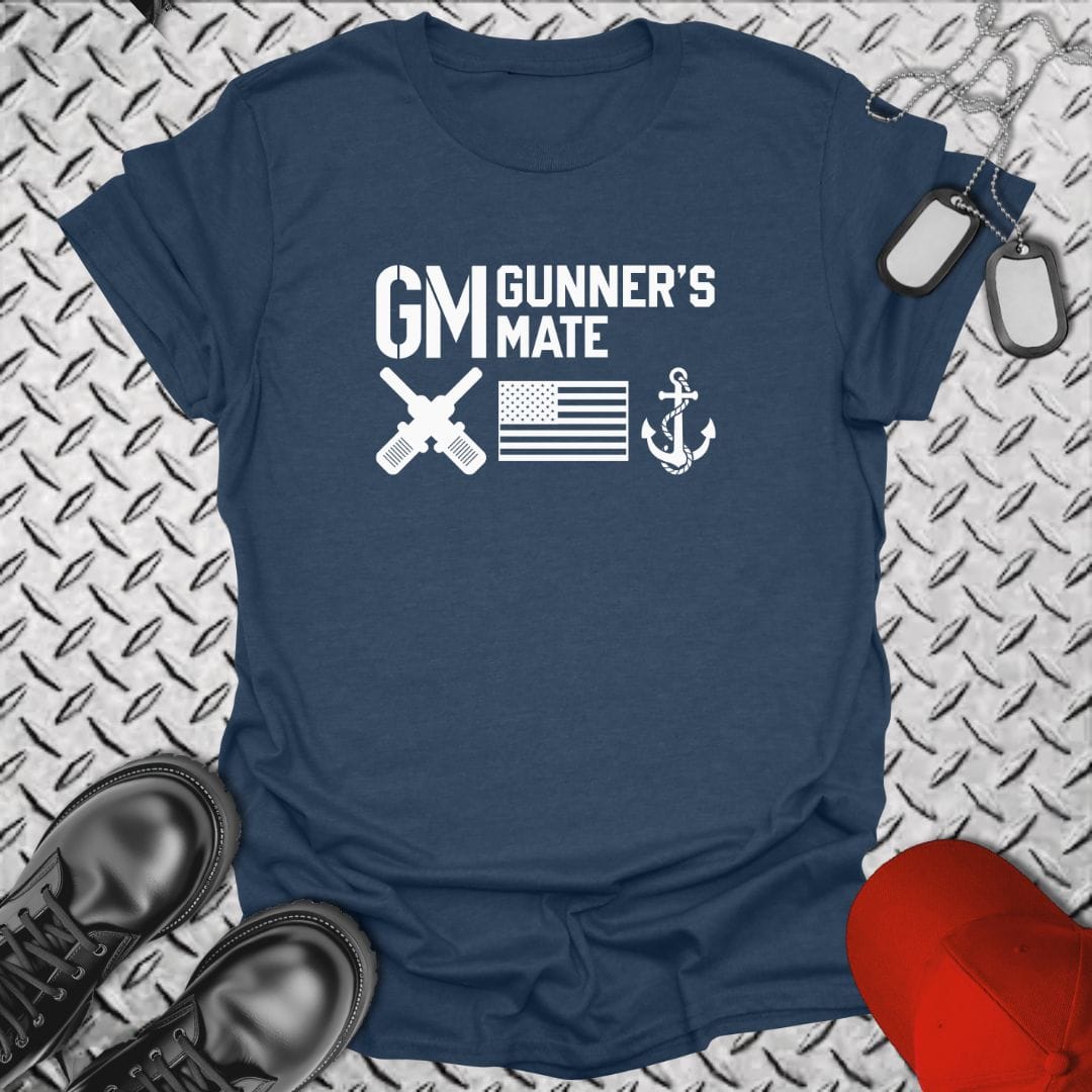 NavyHumor Everyday Tee Heather Navy / S GM - Flag & Anchor