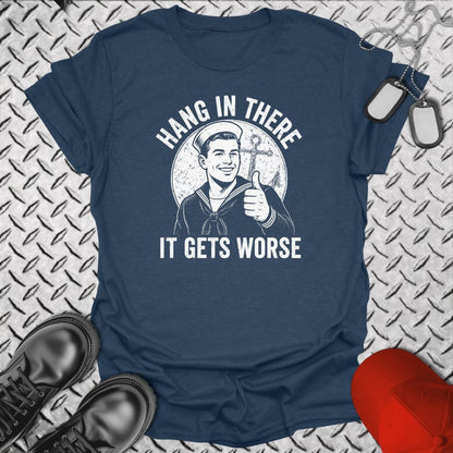 NavyHumor Everyday Tee Heather Navy / S Hang In There, It Gets Worse