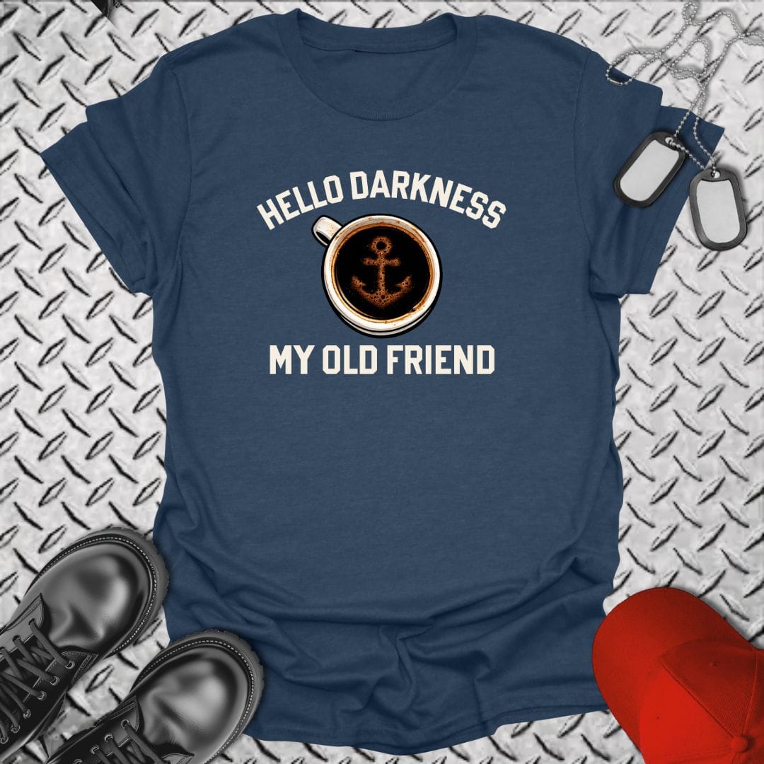 NavyHumor Everyday Tee Heather Navy / S Hello Darkness - Navy Coffee