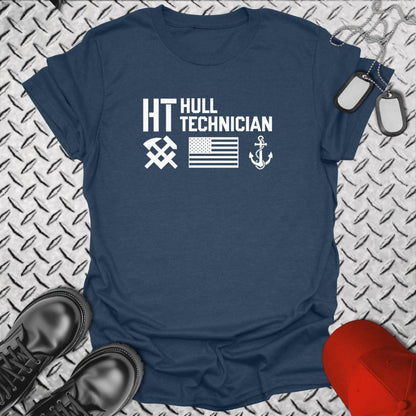 NavyHumor Everyday Tee Heather Navy / S HT - Flag & Anchor