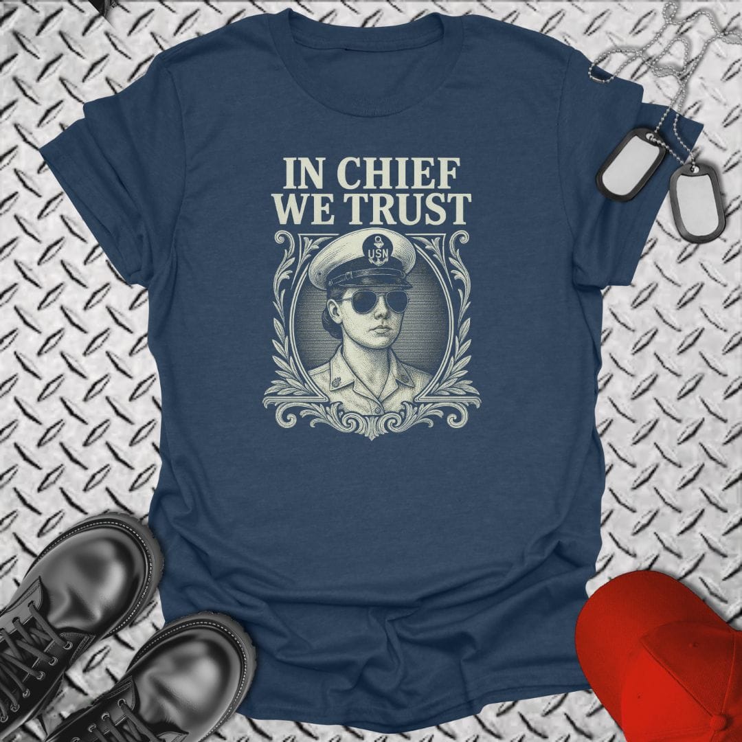 NavyHumor Everyday Tee Heather Navy / S In Chief We Trust - Female
