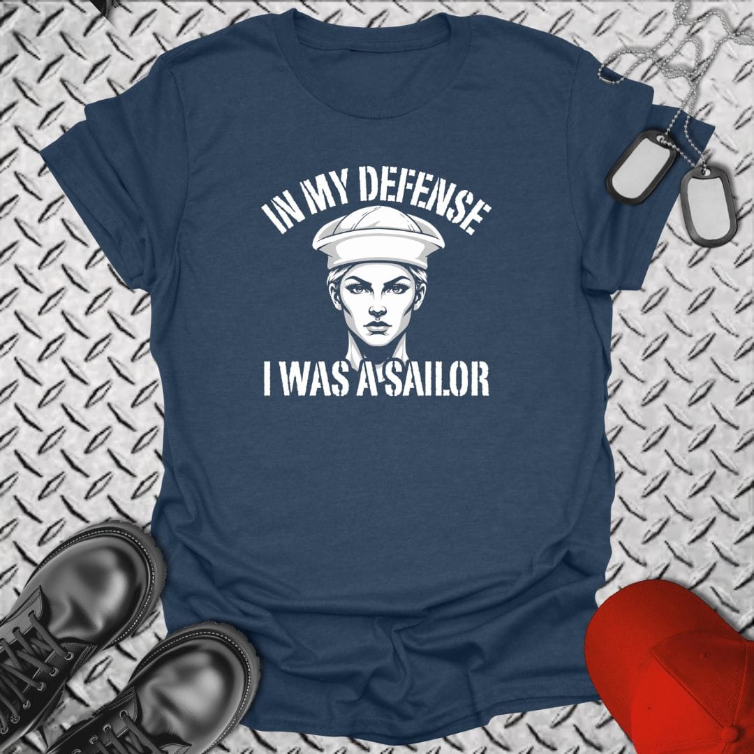 NavyHumor Everyday Tee Heather Navy / S In My Defense - Female