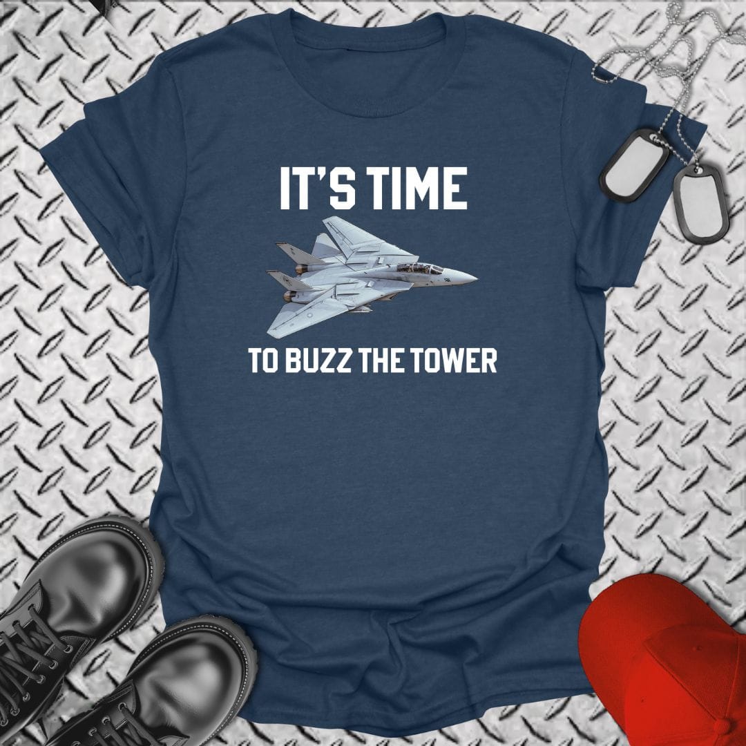 NavyHumor Everyday Tee Heather Navy / S It's Time To Buzz The Tower