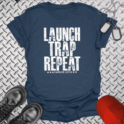 NavyHumor Everyday Tee Heather Navy / S Launch Trap Repeat