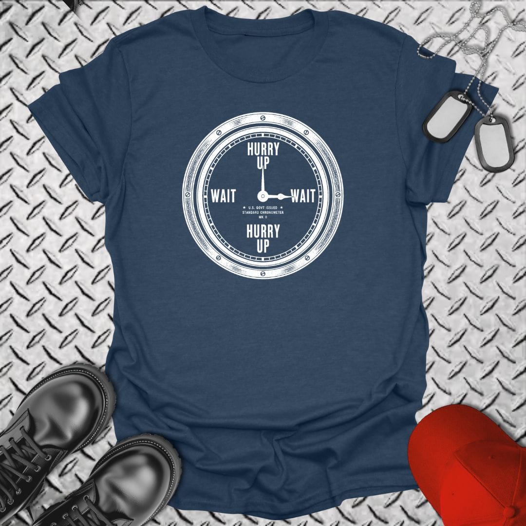 NavyHumor Everyday Tee Heather Navy / S Military Time