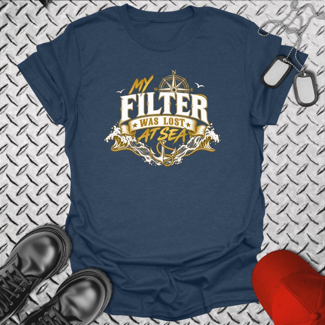 NavyHumor Everyday Tee Heather Navy / S My Filter Was Lost At Sea